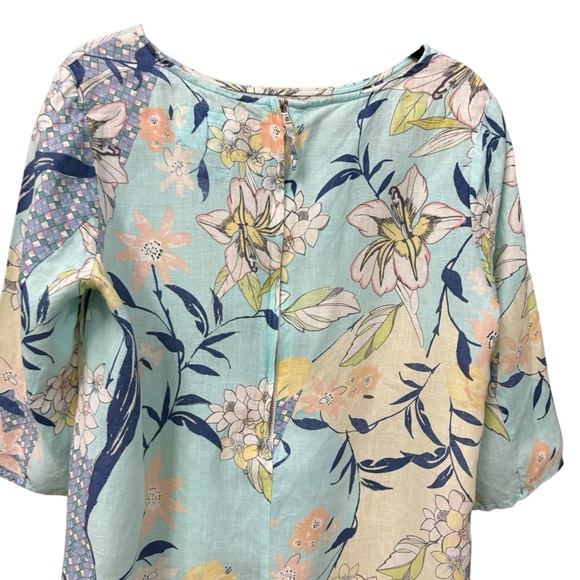 Malvin I Love Linen Floral Wedding Guest Shift Dress Short Size XL Resort Summer - Picture 7 of 11